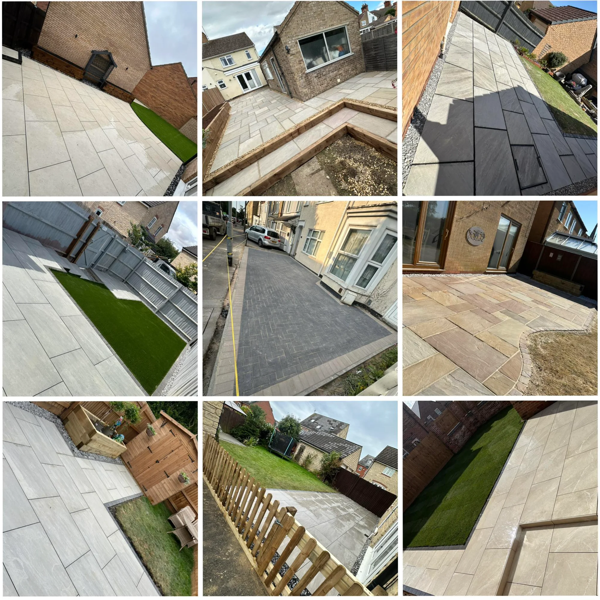 Natural stone pathway with wooden edging